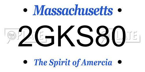 2GKS80 Massachusetts License Plate
