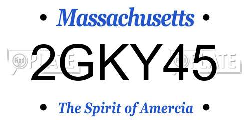 2GKY45 Massachusetts License Plate