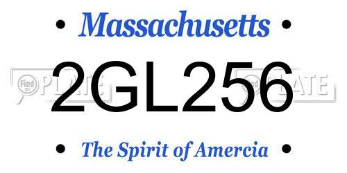 2GL256 Massachusetts License Plate
