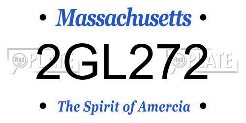 2GL272 Massachusetts License Plate