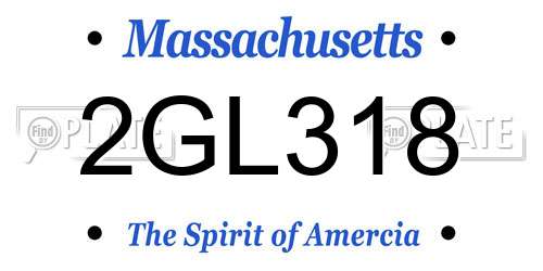 2GL318 Massachusetts License Plate