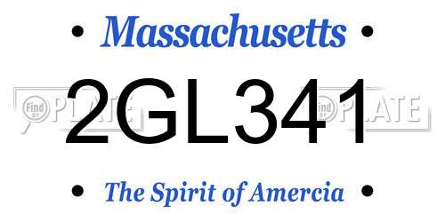 2GL341 Massachusetts License Plate