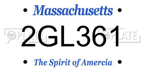 2GL361 Massachusetts License Plate