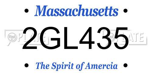 2GL435 Massachusetts License Plate