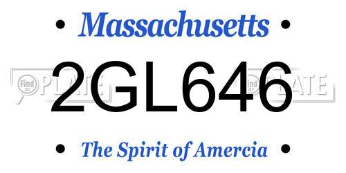 2GL646 Massachusetts License Plate