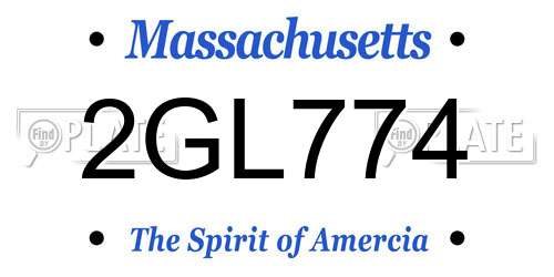 2GL774 Massachusetts License Plate