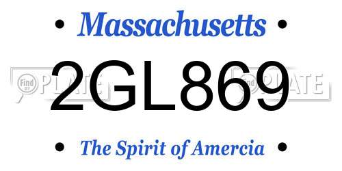 2GL869 Massachusetts License Plate
