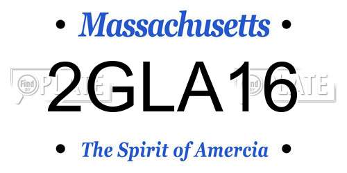 2GLA16 Massachusetts License Plate