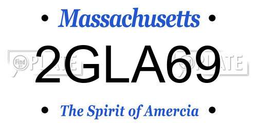 2GLA69 Massachusetts License Plate