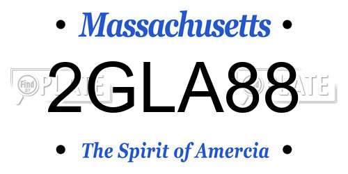 2GLA88 Massachusetts License Plate