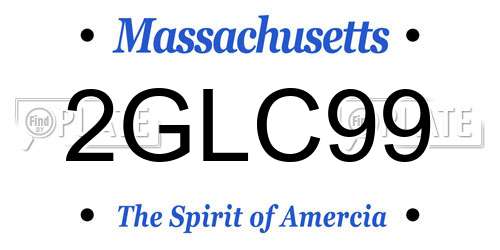 2GLC99 Massachusetts License Plate