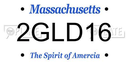 2GLD16 Massachusetts License Plate