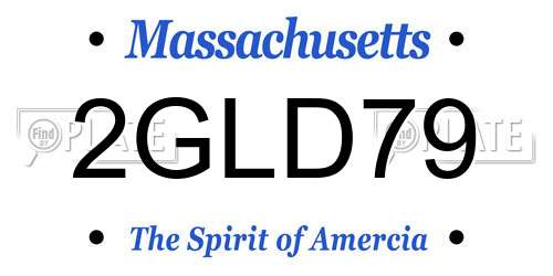 2GLD79 Massachusetts License Plate