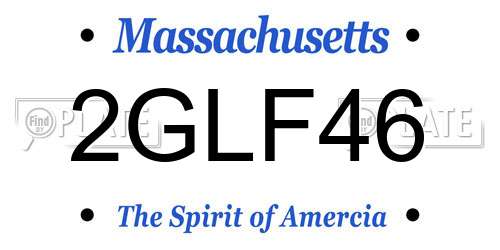 2GLF46 Massachusetts License Plate