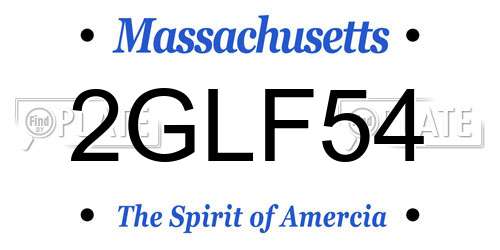 2GLF54 Massachusetts License Plate