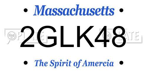 2GLK48 Massachusetts License Plate