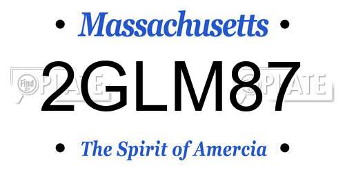 2GLM87 Massachusetts License Plate