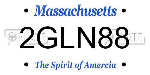 2GLN88 Massachusetts License Plate