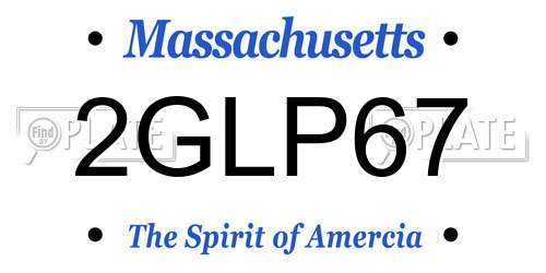 2GLP67 Massachusetts License Plate