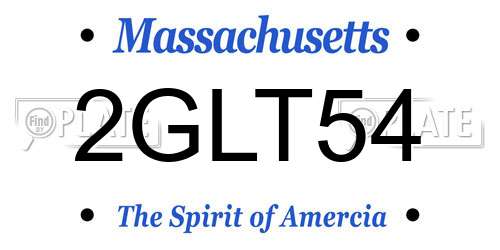 2GLT54 Massachusetts License Plate