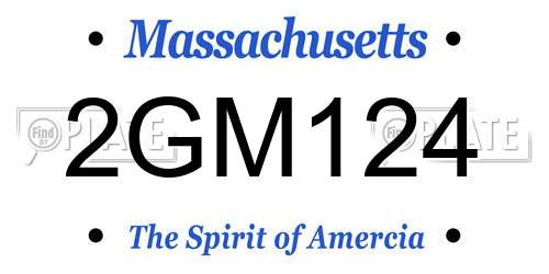 2GM124 Massachusetts License Plate