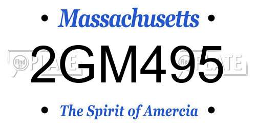 2GM495 Massachusetts License Plate