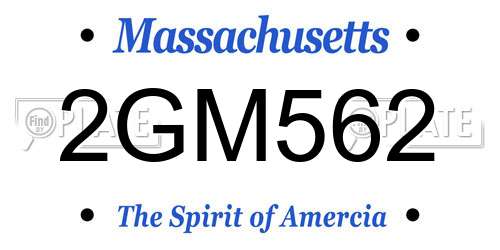 2GM562 Massachusetts License Plate
