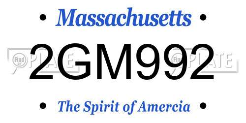 2GM992 Massachusetts License Plate