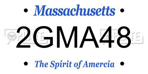 2GMA48 Massachusetts License Plate