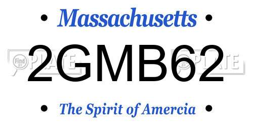2GMB62 Massachusetts License Plate