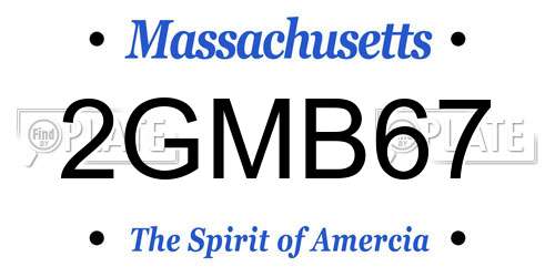 2GMB67 Massachusetts License Plate