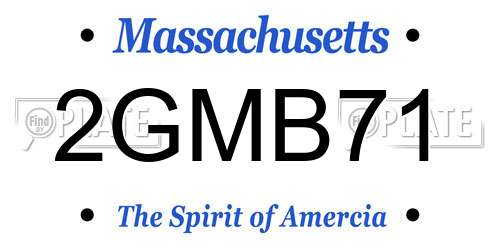 2GMB71 Massachusetts License Plate