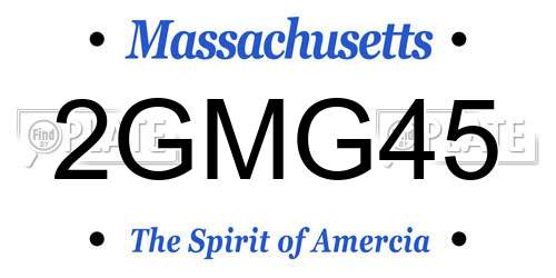 2GMG45 Massachusetts License Plate