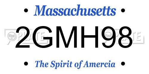 2GMH98 Massachusetts License Plate
