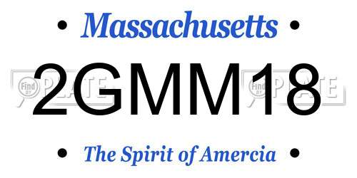 2GMM18 Massachusetts License Plate