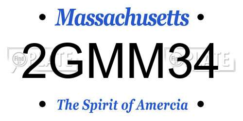 2GMM34 Massachusetts License Plate