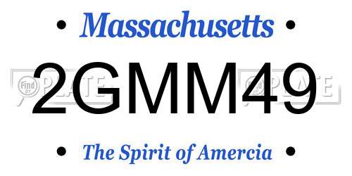 2GMM49 Massachusetts License Plate