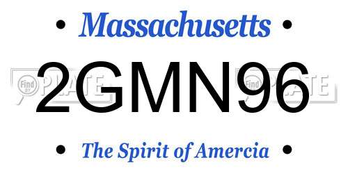 2GMN96 Massachusetts License Plate