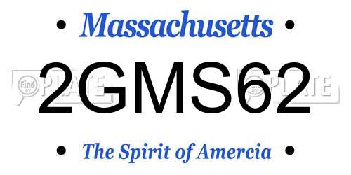 2GMS62 Massachusetts License Plate