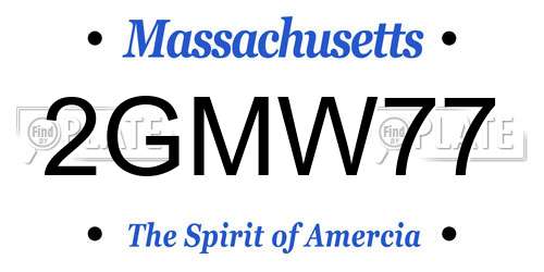 2GMW77 Massachusetts License Plate