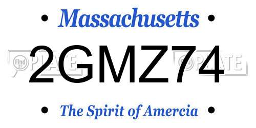 2GMZ74 Massachusetts License Plate