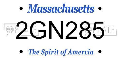 2GN285 Massachusetts License Plate