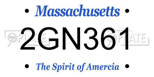 2GN361 Massachusetts License Plate
