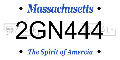 2GN444 Massachusetts License Plate