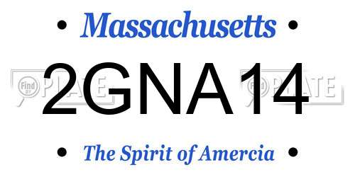 2GNA14 Massachusetts License Plate