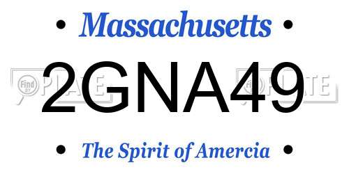 2GNA49 Massachusetts License Plate