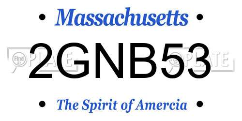 2GNB53 Massachusetts License Plate