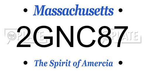 2GNC87 Massachusetts License Plate