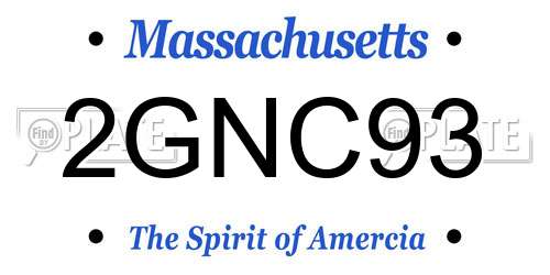 2GNC93 Massachusetts License Plate