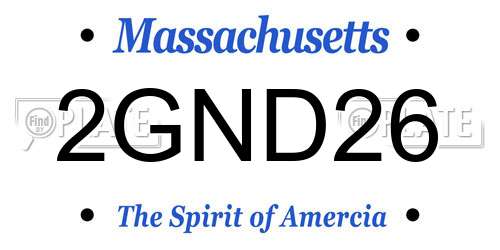 2GND26 Massachusetts License Plate